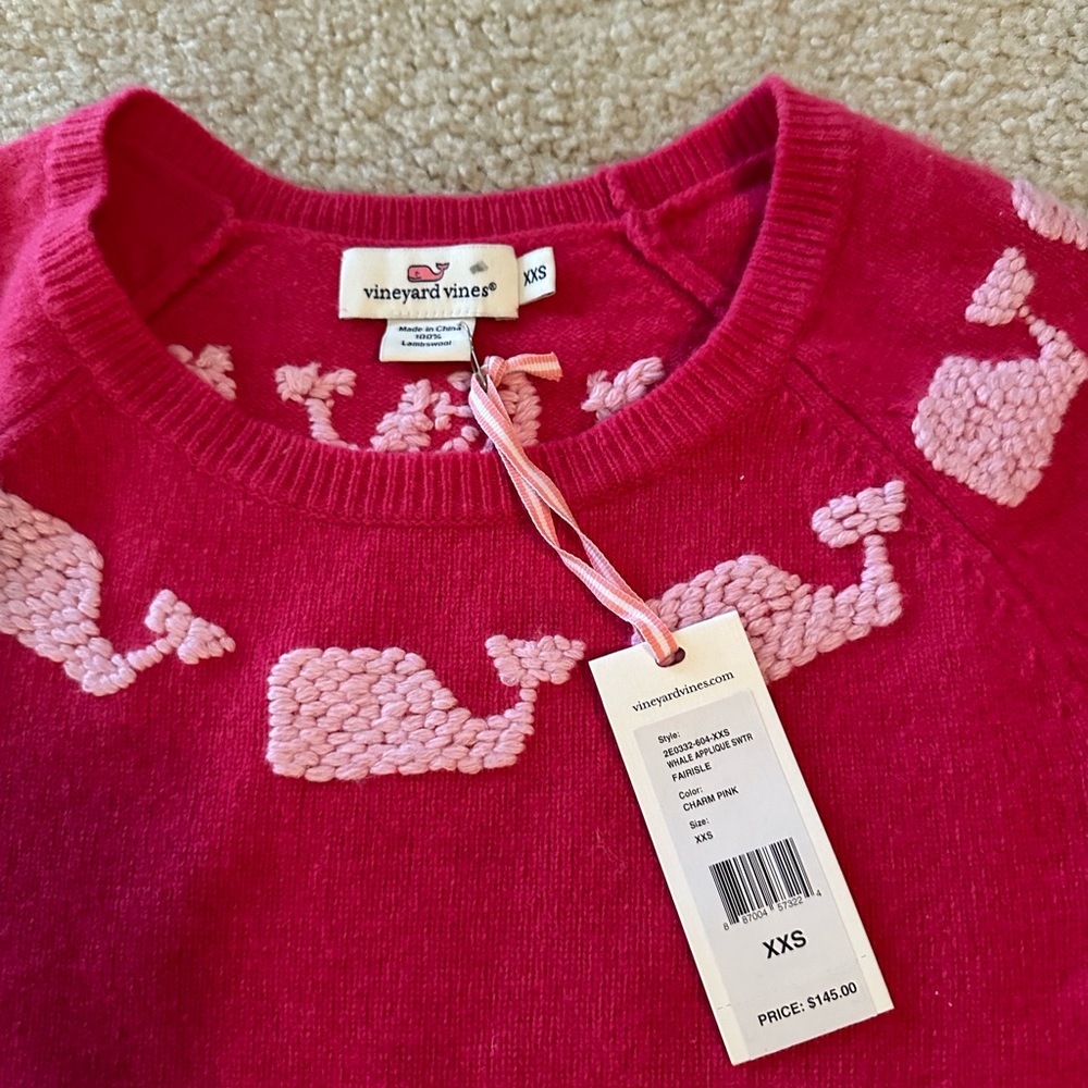 Red Whale Pattern Sweater - Picture 2 of 2